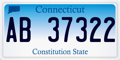 CT license plate AB37322