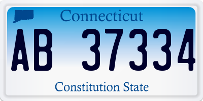 CT license plate AB37334