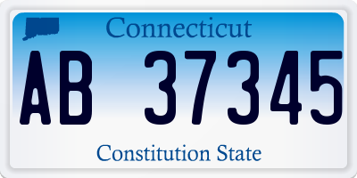 CT license plate AB37345