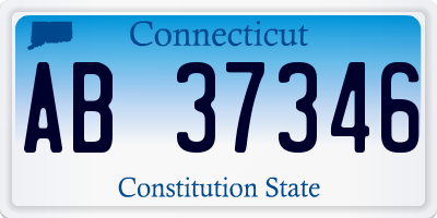 CT license plate AB37346