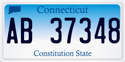 CT license plate AB37348