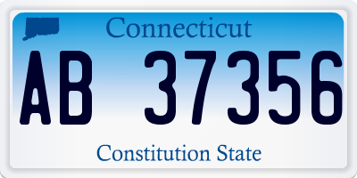 CT license plate AB37356