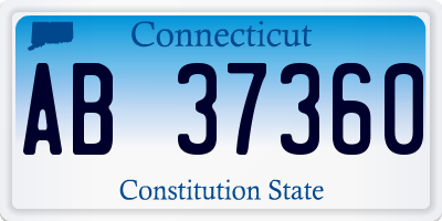 CT license plate AB37360