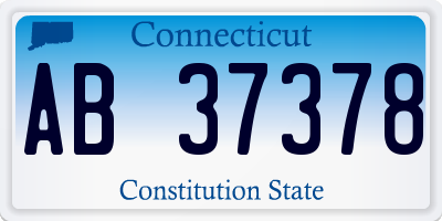 CT license plate AB37378