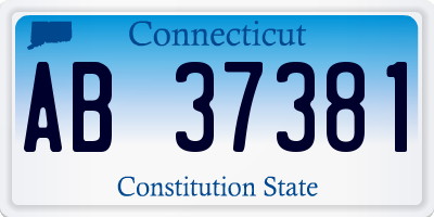 CT license plate AB37381