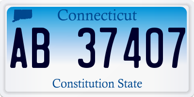 CT license plate AB37407