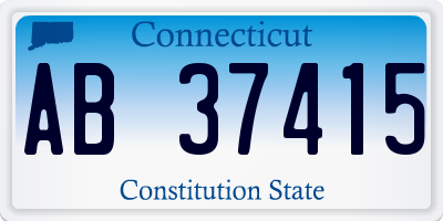 CT license plate AB37415