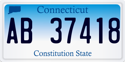 CT license plate AB37418