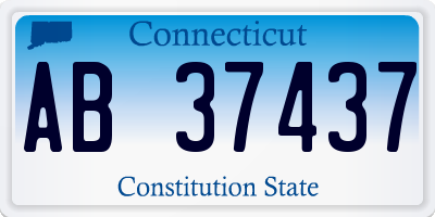 CT license plate AB37437