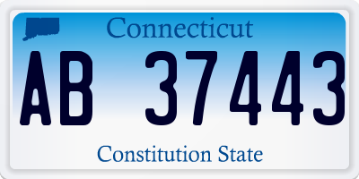 CT license plate AB37443