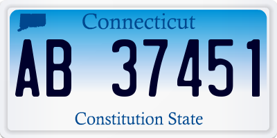 CT license plate AB37451