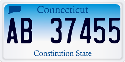 CT license plate AB37455