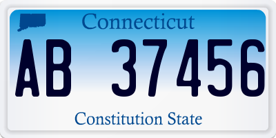 CT license plate AB37456