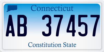 CT license plate AB37457