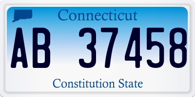 CT license plate AB37458