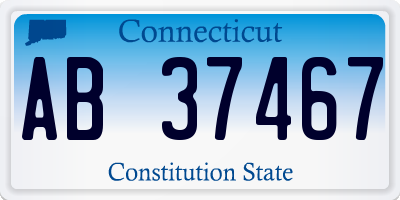 CT license plate AB37467