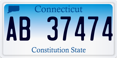 CT license plate AB37474