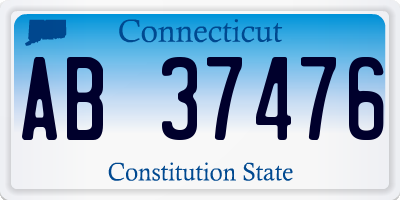 CT license plate AB37476