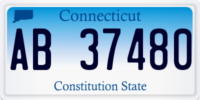 CT license plate AB37480