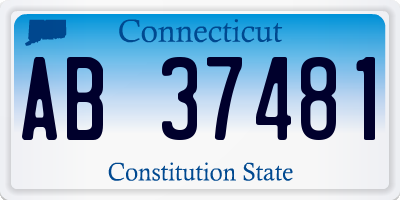 CT license plate AB37481