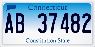 CT license plate AB37482