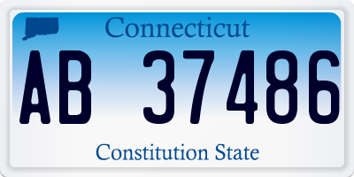CT license plate AB37486