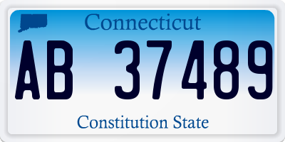 CT license plate AB37489