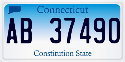 CT license plate AB37490