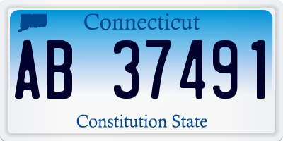 CT license plate AB37491