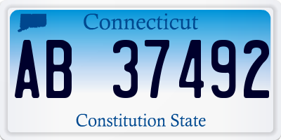 CT license plate AB37492
