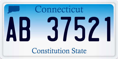 CT license plate AB37521