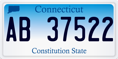 CT license plate AB37522