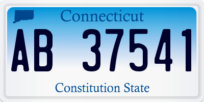 CT license plate AB37541