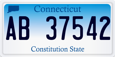 CT license plate AB37542