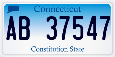 CT license plate AB37547