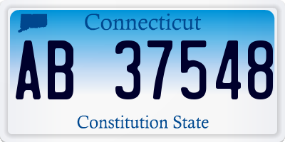 CT license plate AB37548