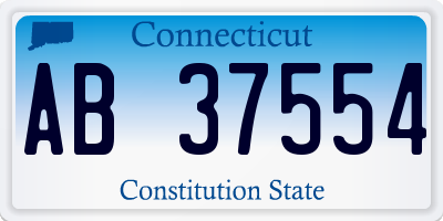 CT license plate AB37554