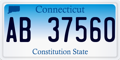 CT license plate AB37560