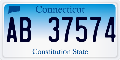 CT license plate AB37574