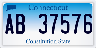 CT license plate AB37576