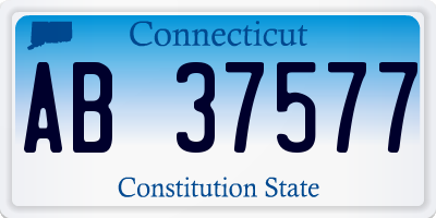 CT license plate AB37577
