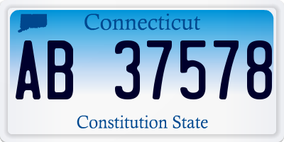 CT license plate AB37578