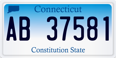 CT license plate AB37581