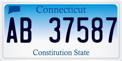 CT license plate AB37587