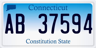 CT license plate AB37594