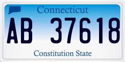 CT license plate AB37618