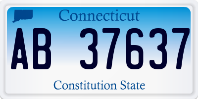 CT license plate AB37637