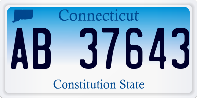 CT license plate AB37643