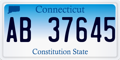 CT license plate AB37645