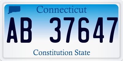 CT license plate AB37647